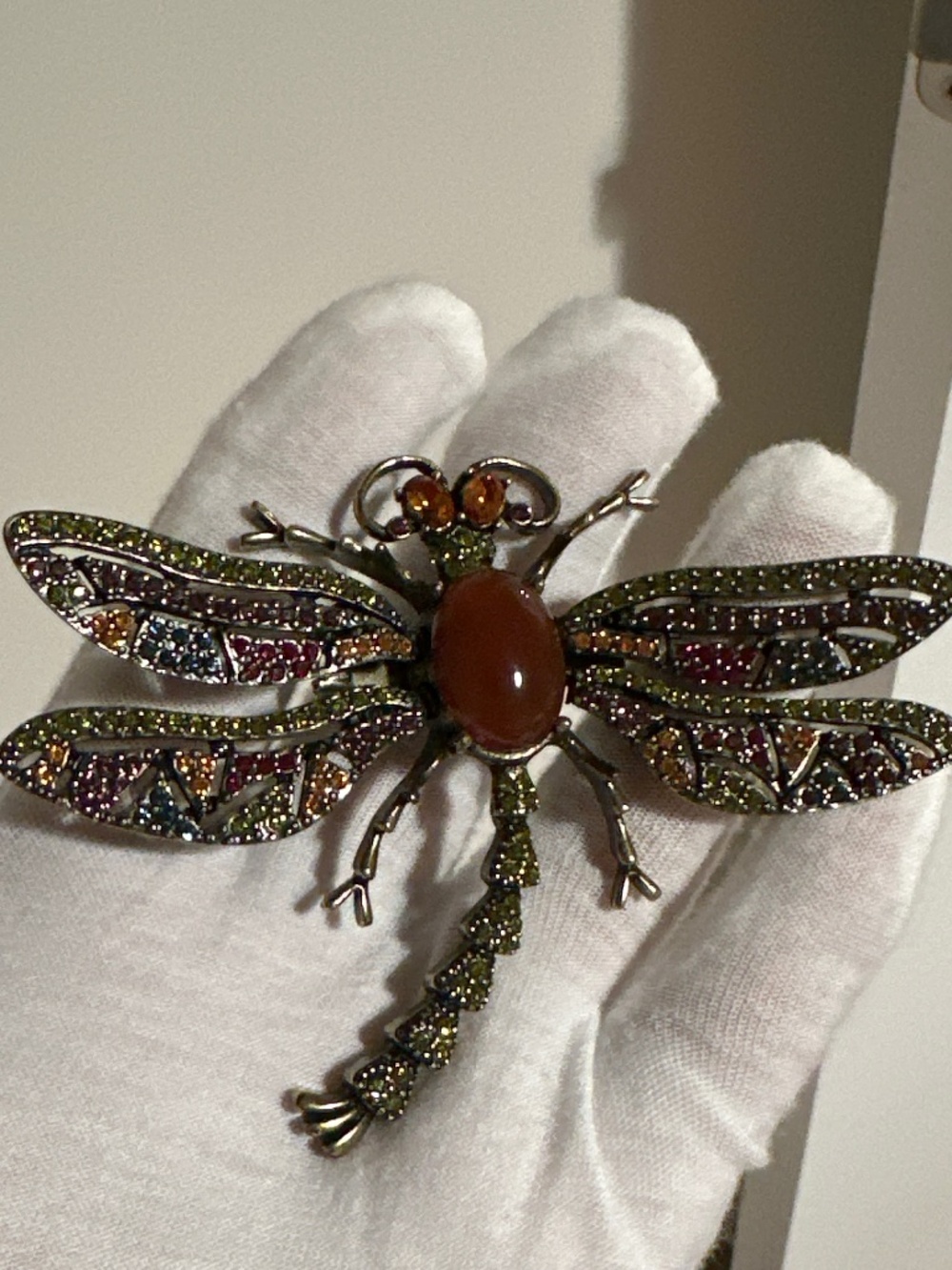 Heidi Daus Dragonfly Multicolored Crystal Brooch